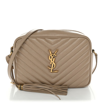 Saint Laurent Calfskin Matelasse Monogram Lou Camera Bag Dark Beige 1 of 25