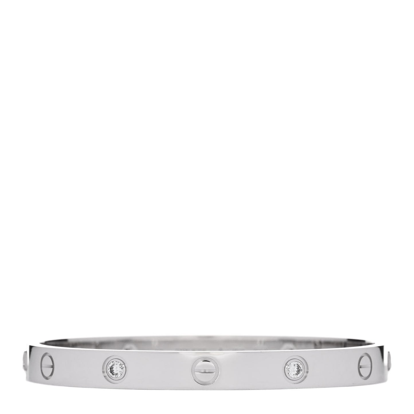18K White Gold 4 Diamond Love Bracelet 17