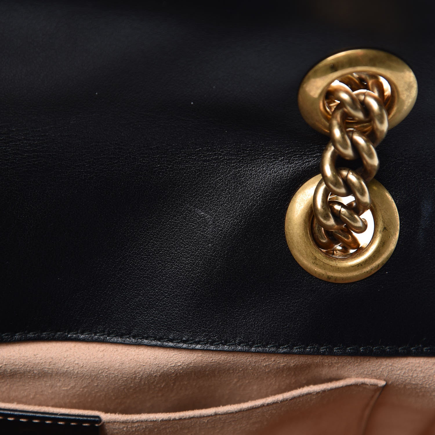 Gucci Calfskin Matelasse Mini GG Marmont Shoulder Bag Black 10 of 11