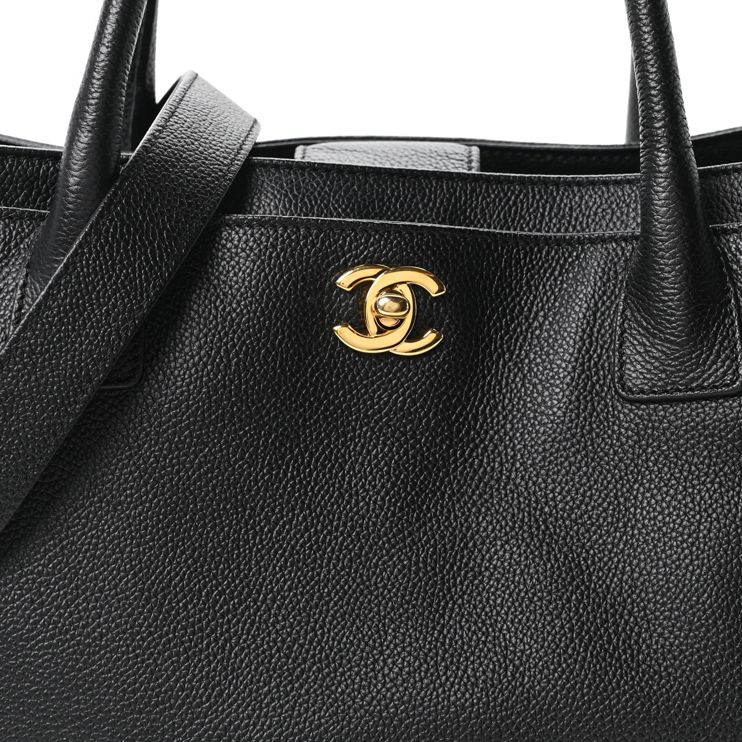Chanel Calfskin Cerf Executive Shopper Tote Black 9 of 11
