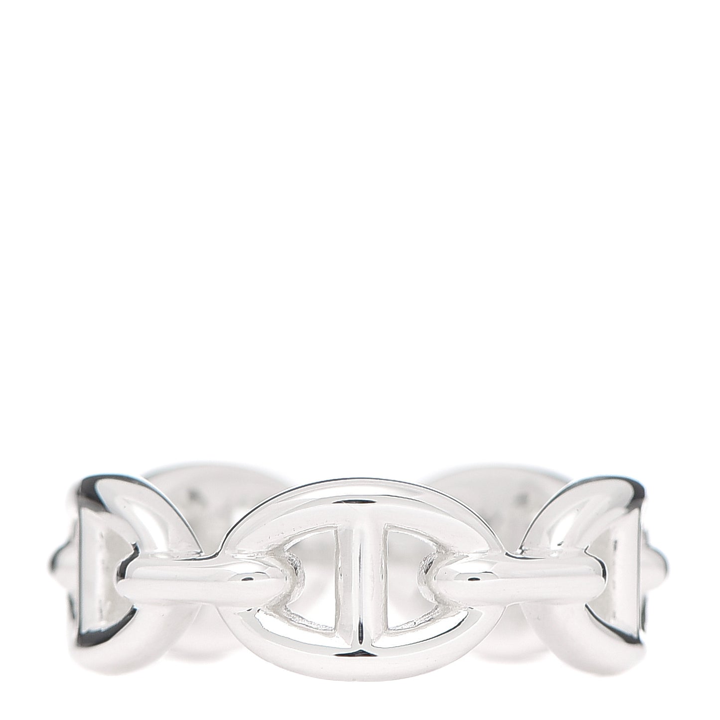 Sterling Silver PM Chaine d'Ancre Enchainee Band Ring 53 6.25