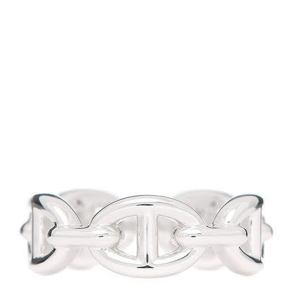 Hermes Sterling Silver PM Chaine d'Ancre Enchainee Band Ring 53 6.25 3 of 6