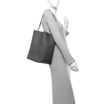 Celine Soft Grained Calfskin Sangle Bucket Bag Grey 2 of 10