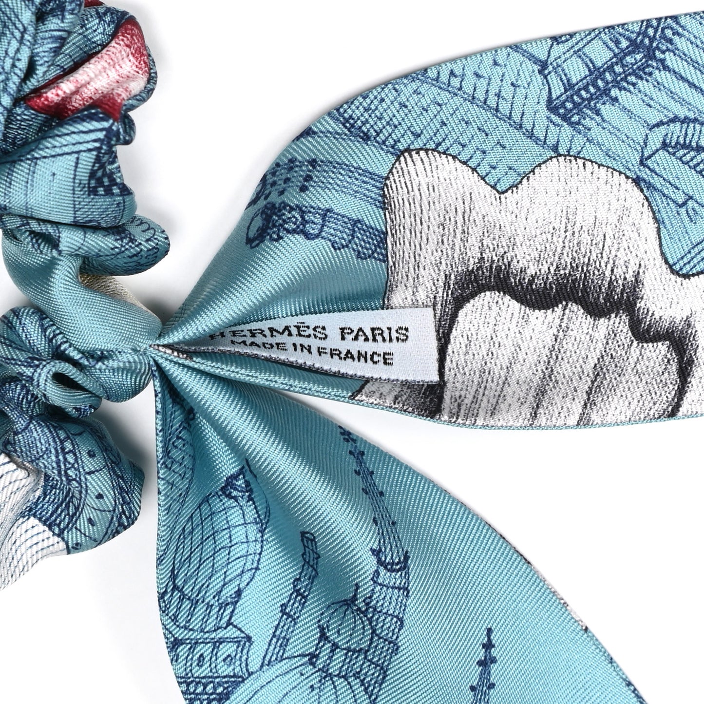 Silk Twilly Scrunchie Blue