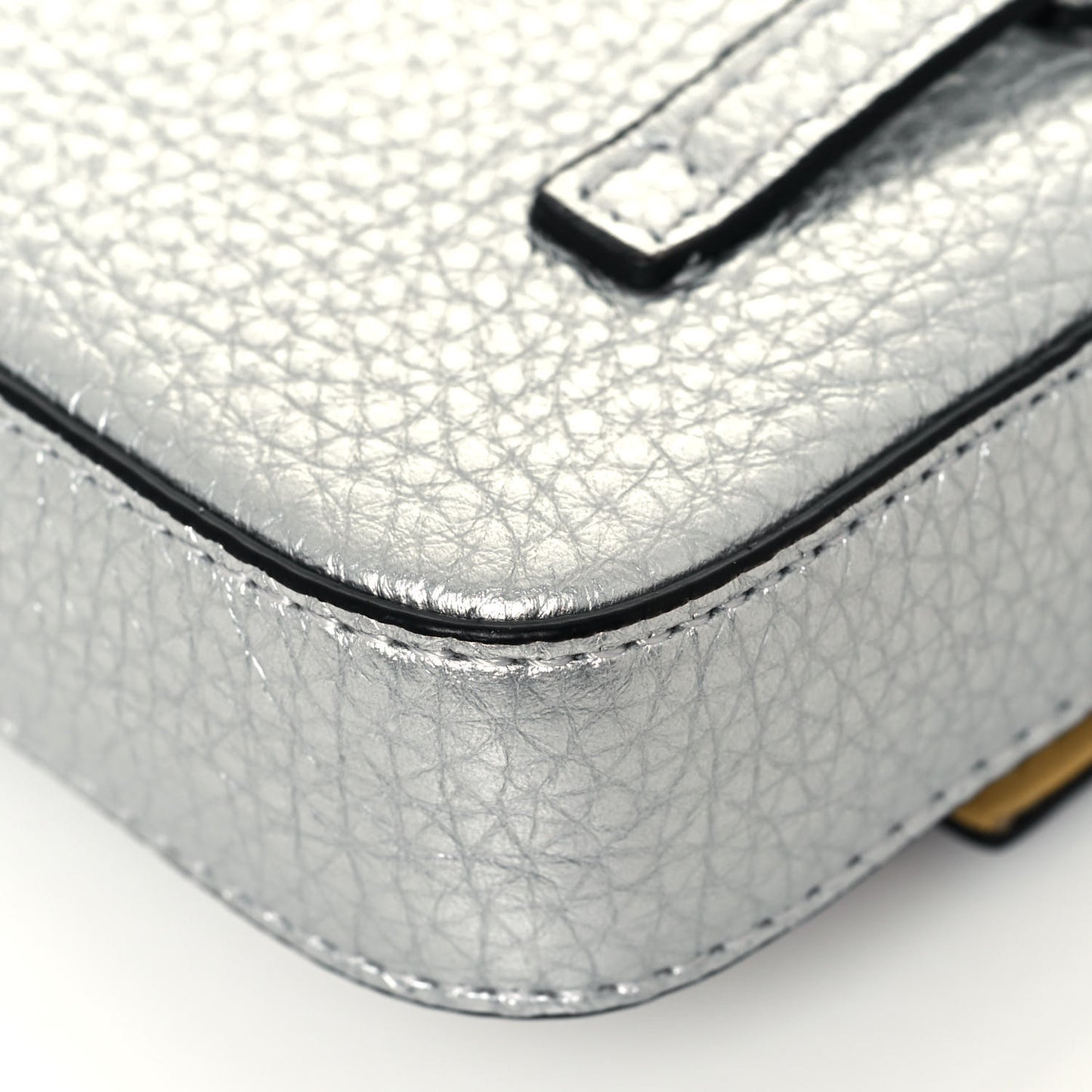 Cuoio Romano Lux Selleria Micro Belt Baguette Charm Argento