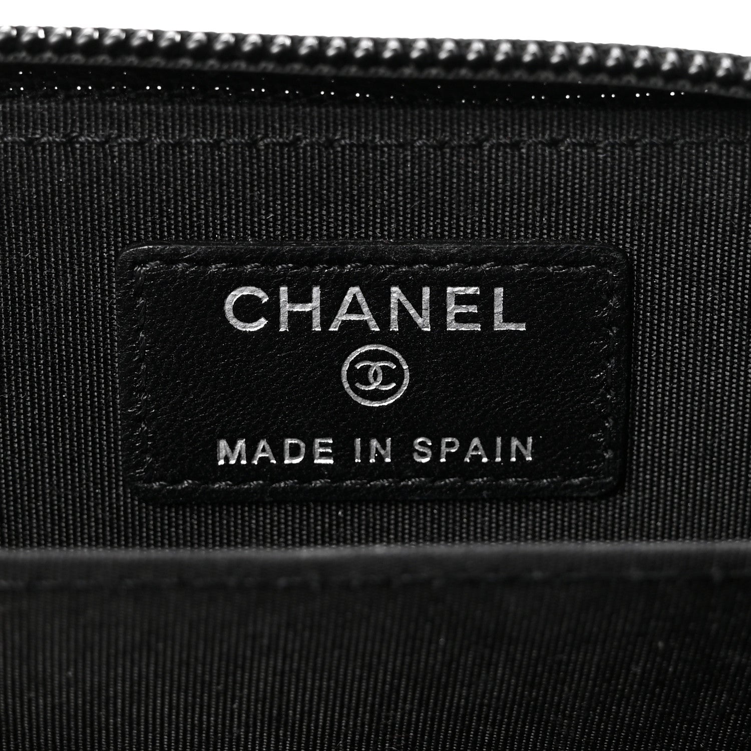 Chanel Lambskin Quilted Zip Around Boy Coin Purse Wallet Black Black 6 of 7