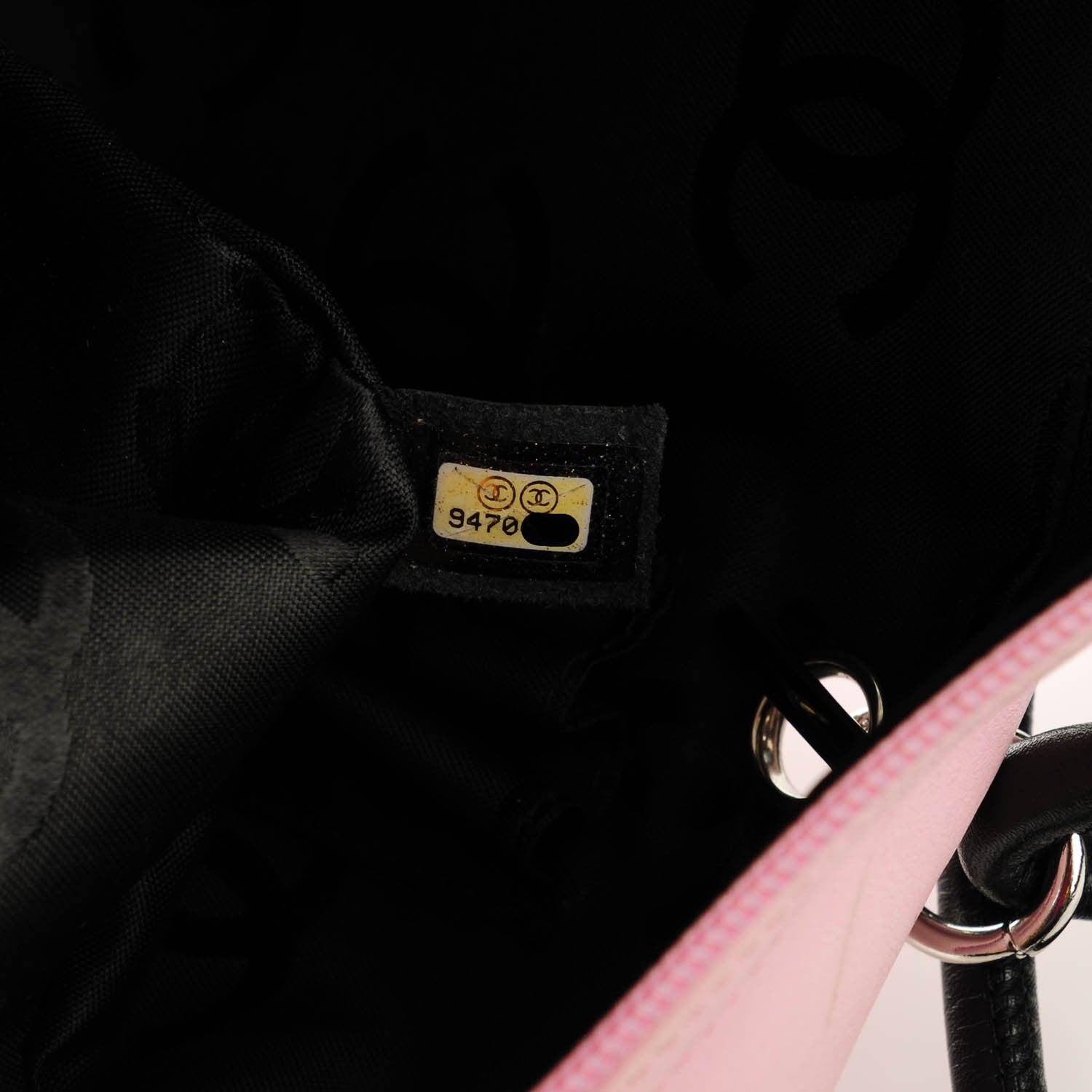 Chanel Calfskin Quilted Large Cambon Bowler Pink Black 7 of 10