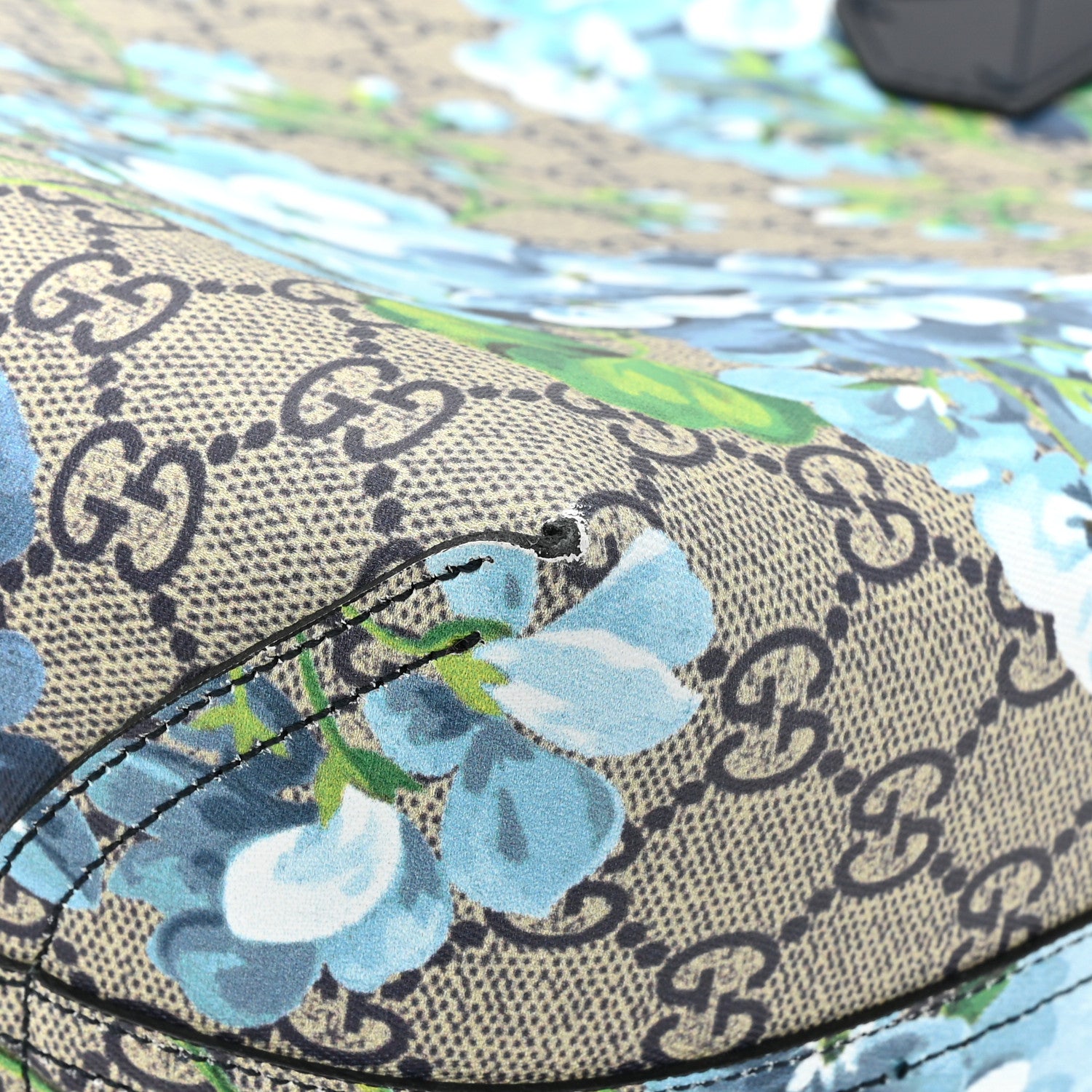 Gucci GG Supreme Monogram Blooms Medium Reversible Tote Beige Blue Navy 18 of 22