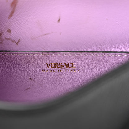 Versace Grained Calfskin Small La Medusa Top Handle Bag Black Lilac 6 of 13
