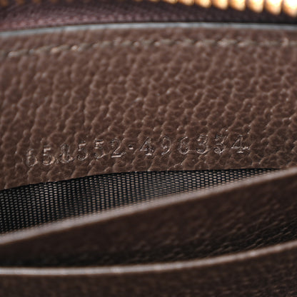 Gucci GG Supreme Monogram Textured Dollar Calfskin Web Ophidia Zip Around Card Case Wallet Beige Ebony New Acero 7 of 8