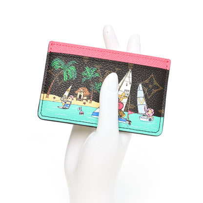 Louis Vuitton Monogram 2023 Christmas Animation Sailing Vivienne Cardholder Dragonfruit Pink 2 of 6