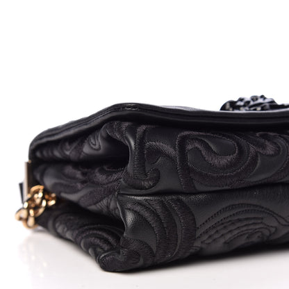 Versace Nappa Embroidered Baroque Palazzo Sultan Shoulder Bag Black 7 of 9