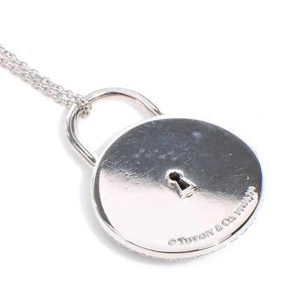 Tiffany Platinum 18K Rose Gold Diamond Vintage Lock Pendant Necklace 5 of 6