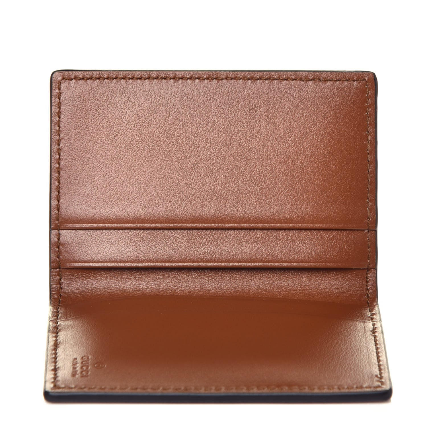 Gucci Calfskin Bi-Fold Logo Card Case Wallet Brown 5 of 8
