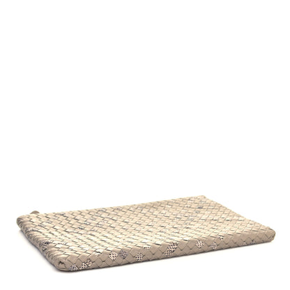 Bottega Veneta Nappa Intrecciato Elaphe Large Flat Zip Billetto Pouch Mink 4 of 12