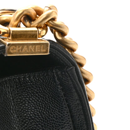 Chanel Caviar Chevron Quilted Small Boy Flap Black 11 of 13