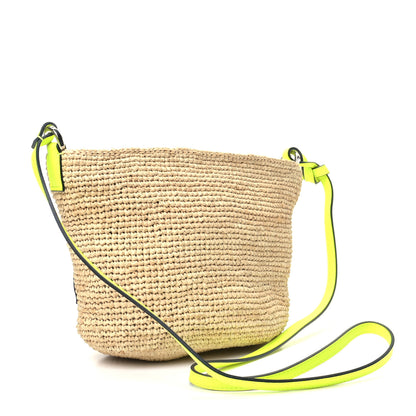 Loewe Raffia Crossbody Bag Natural Neon Yellow 2 of 5