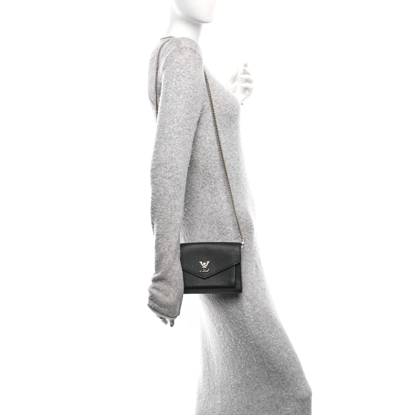 Soft Calfskin My Lockme Chain Pochette Black