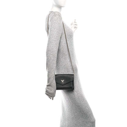 Louis Vuitton Soft Calfskin My Lockme Chain Pochette Black 2 of 9