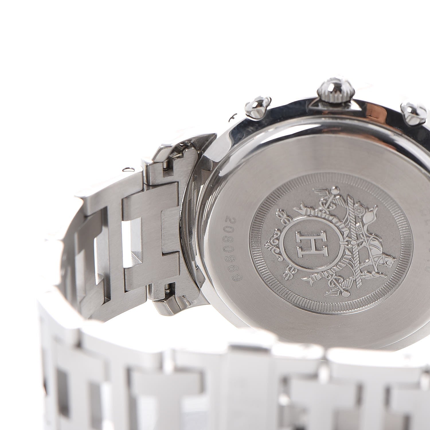 Hermes Stainless Steel 38mm Clipper Chronograph Quartz Watch 6 of 11