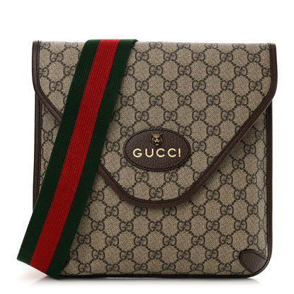 Gucci GG Supreme Monogram Web Medium Neo Vintage Flap Messenger Bag Beige New Acero 1 of 10