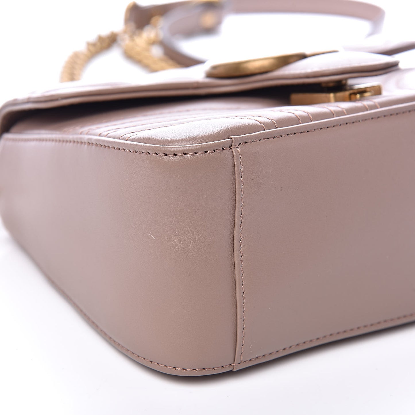 Calfskin Matelasse Mini GG Marmont Top Handle Shoulder Bag Porcelain Rose