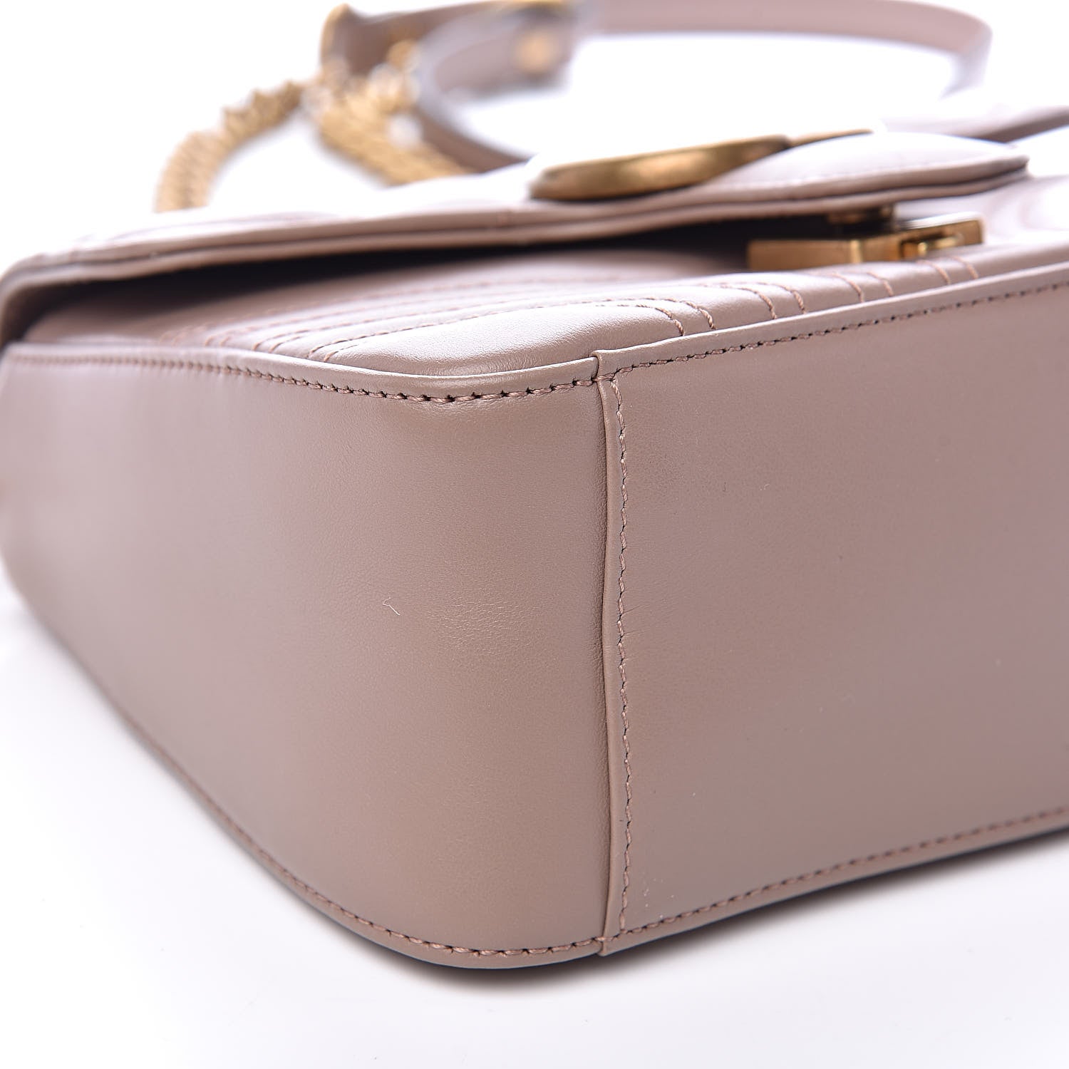 Gucci Calfskin Matelasse Mini GG Marmont Top Handle Shoulder Bag Porcelain Rose 8 of 10