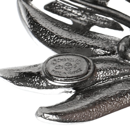 Chanel Crystal Baguette CC Wing Star Earrings Silver 4 of 4