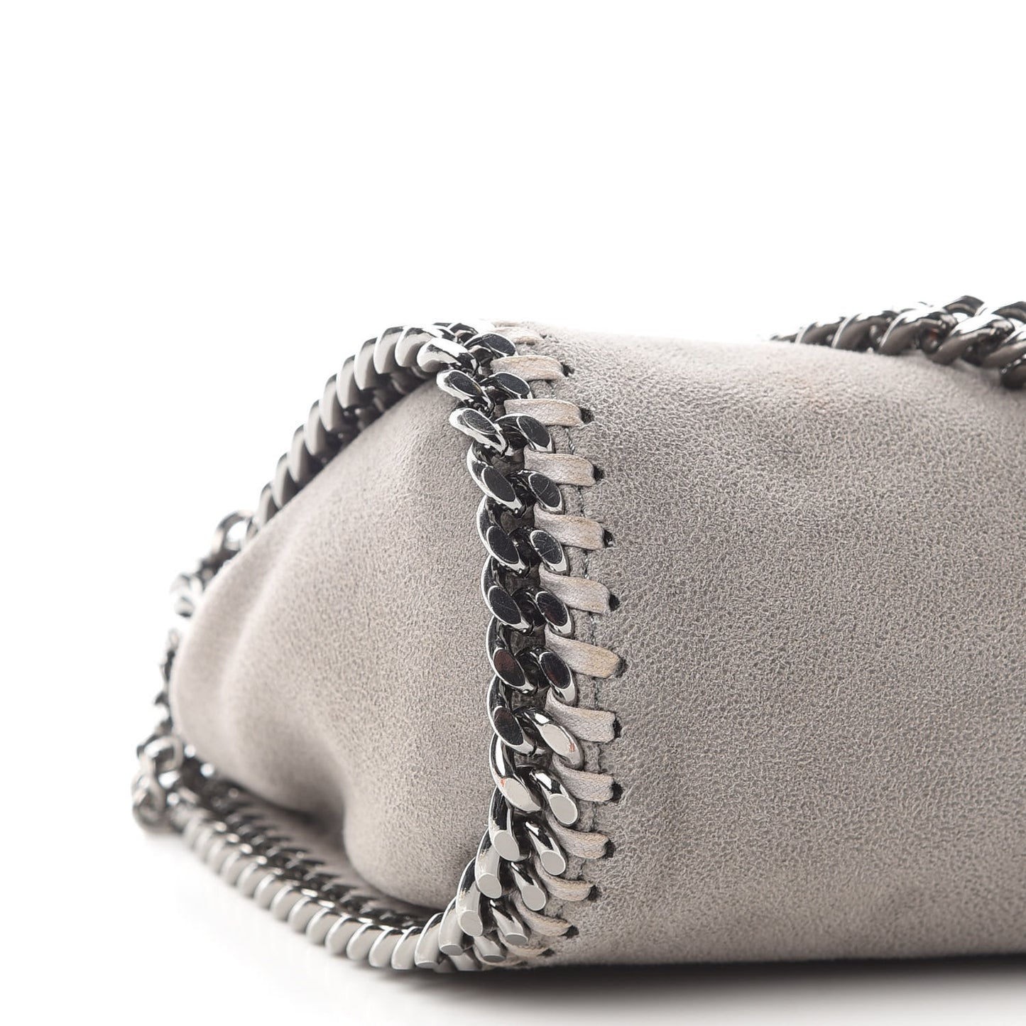 Shaggy Deer Mini Falabella Fold Over Tote Light Grey