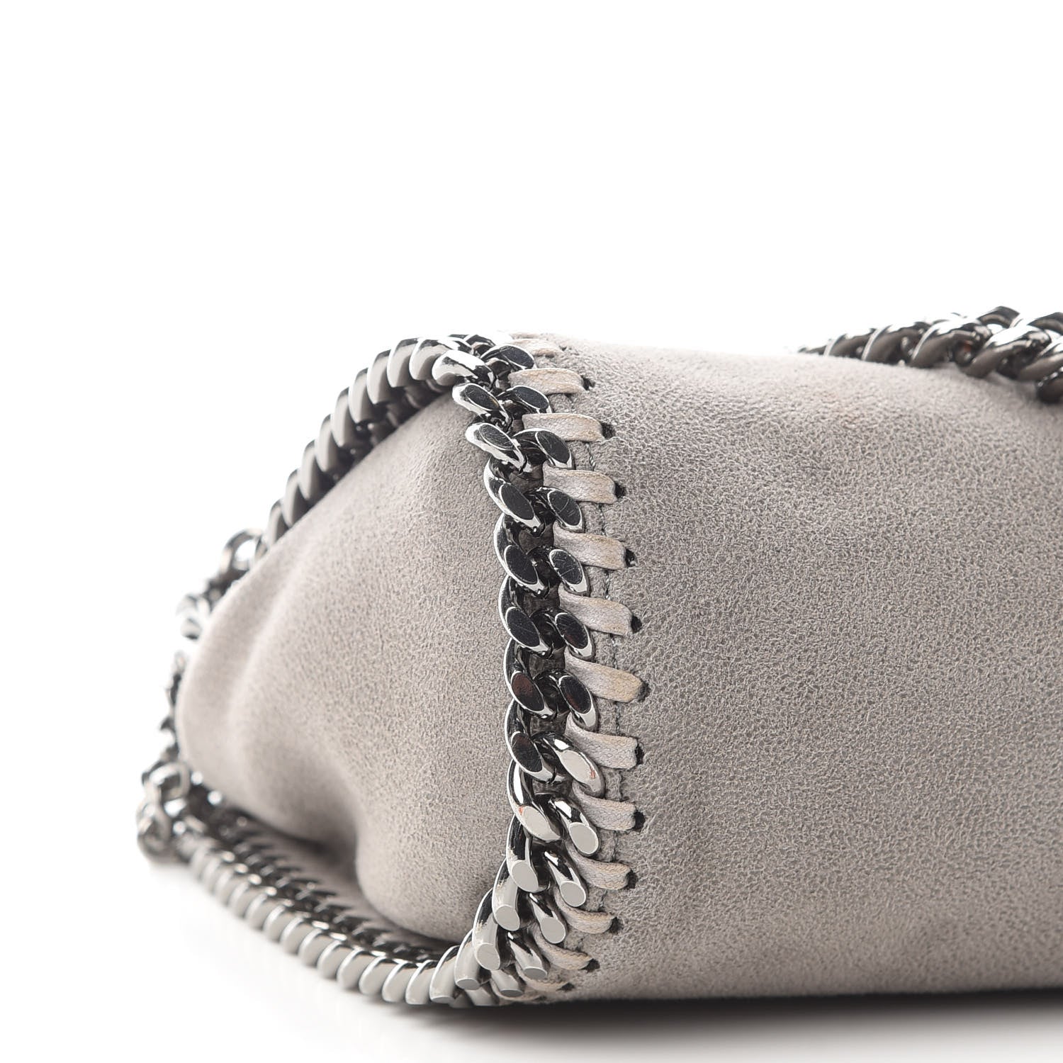 Stella McCartney Shaggy Deer Mini Falabella Fold Over Tote Light Grey 6 of 7