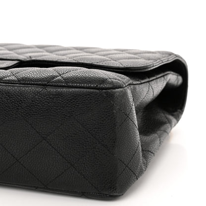 Chanel Caviar Quilted Jumbo Single Flap Black 10 of 11