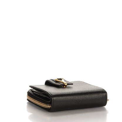 Saint Laurent Textured Calfskin Classic Y Ligne Compact Wallet Black 4 of 7