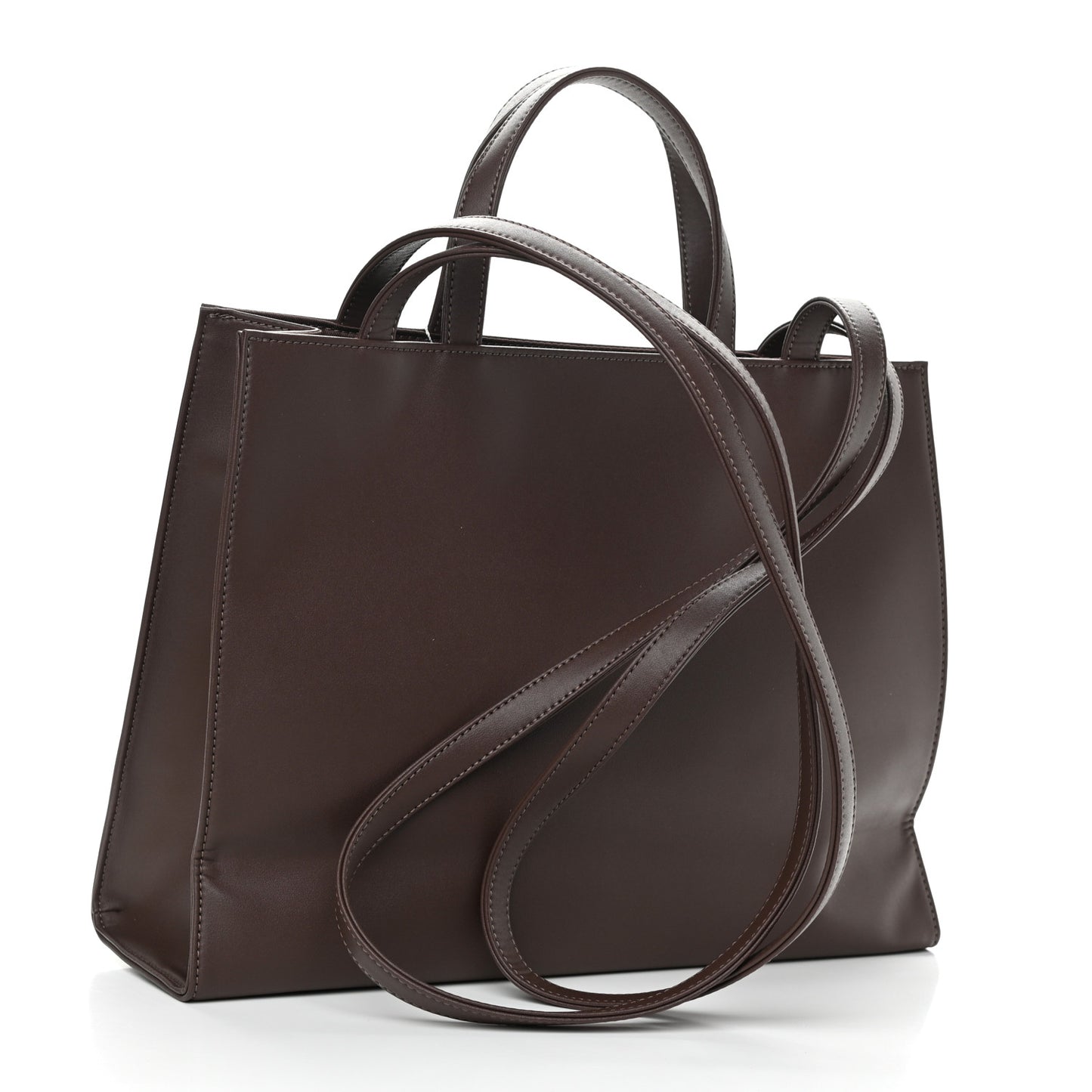 Vegan Leather Medium Shopping Bag Chocolate