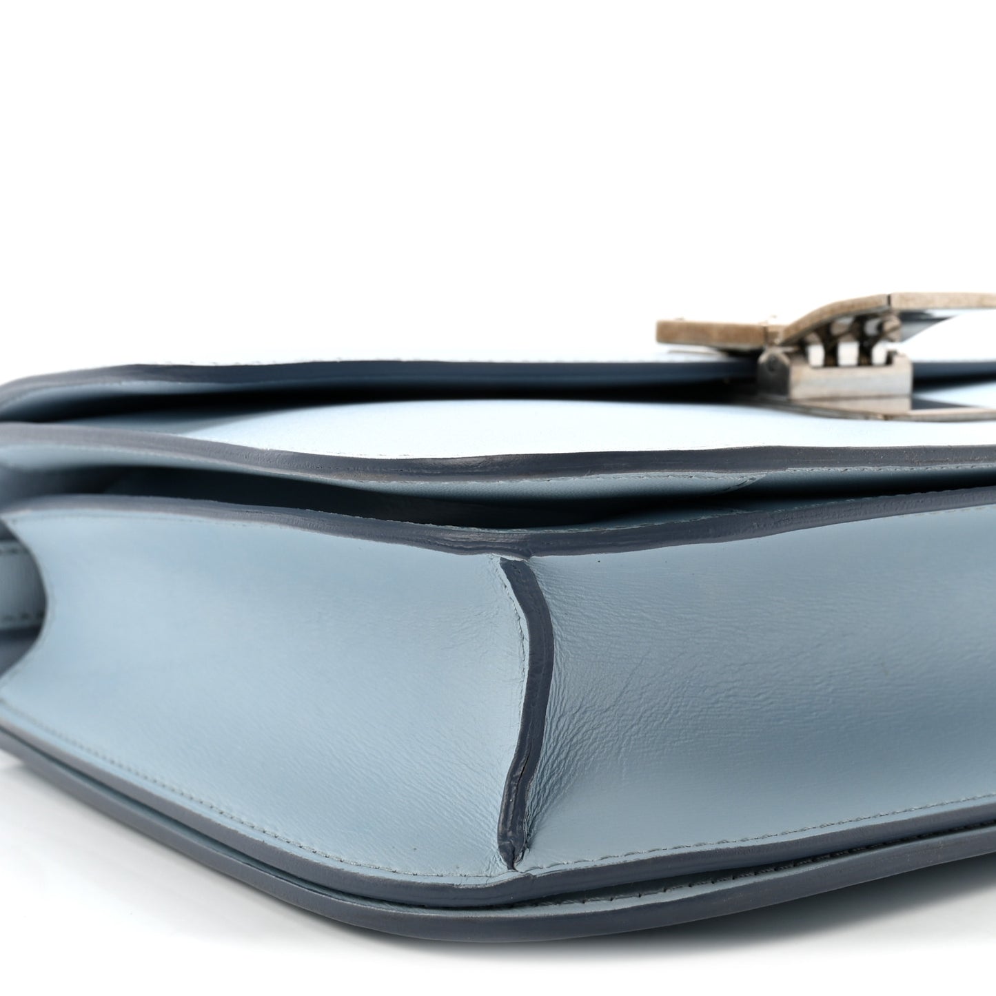 Box Calfskin Medium Classic Box Flap Bag Pale Blue