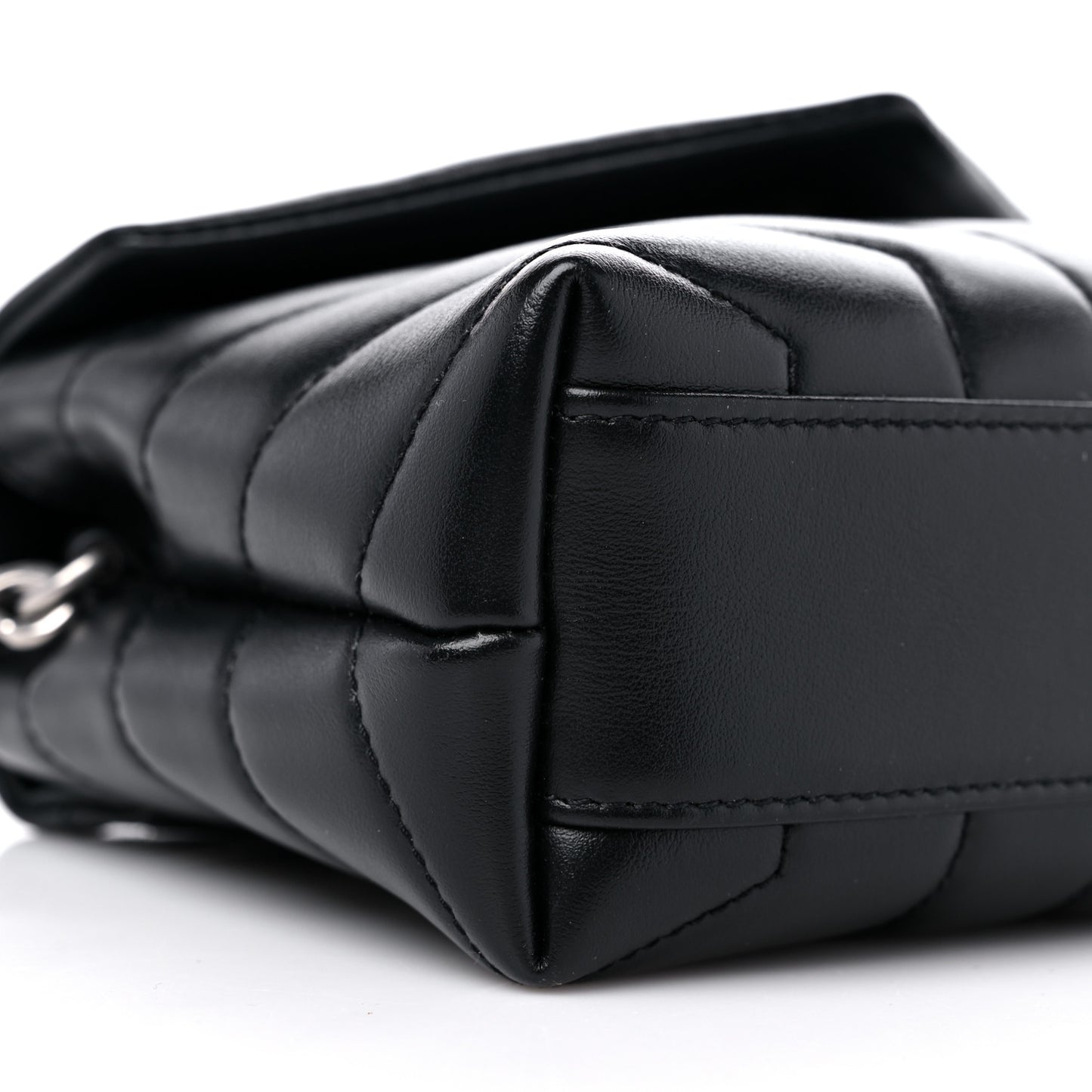 Calfskin Y Quilted Monogram Toy Loulou Crossbody Bag Black
