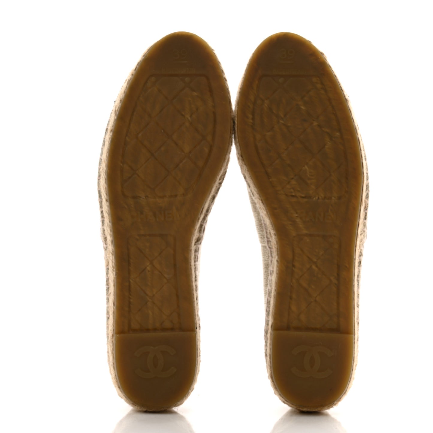 Toile Sequin CC Espadrilles 39 Beige Black