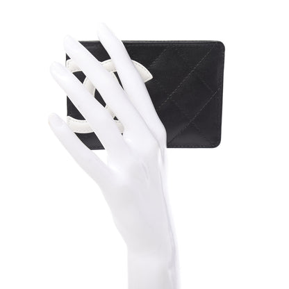 Chanel Calfskin Quilted Cambon Card Holder Black White 2 of 7