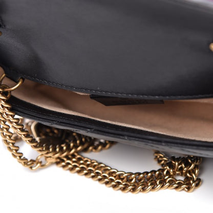 Gucci Calfskin Matelasse Super Mini GG Marmont Shoulder Bag Black 5 of 9