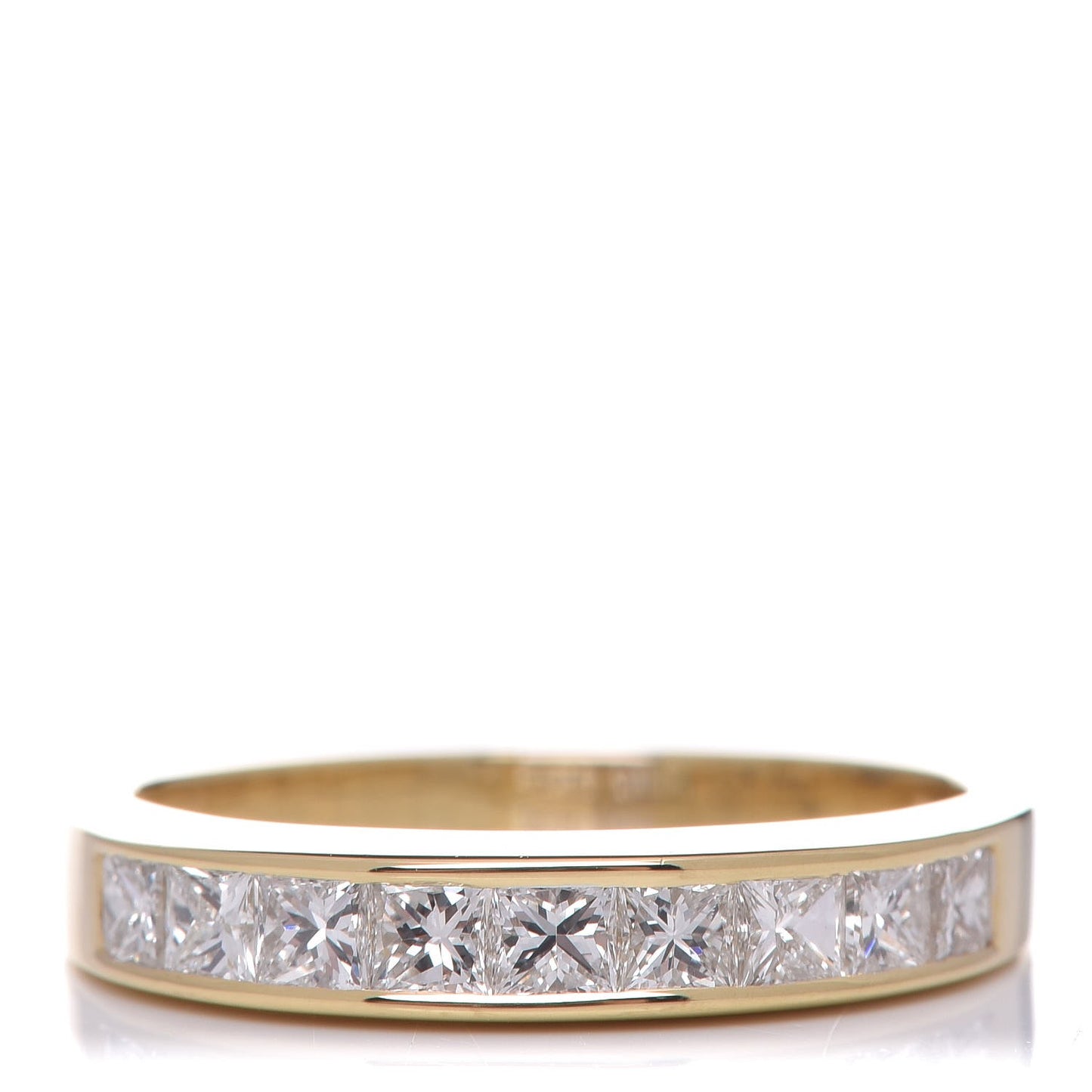 18K Yellow Gold Diamond 3.5mm Half Circle Channel Set Band Ring 53 6.25