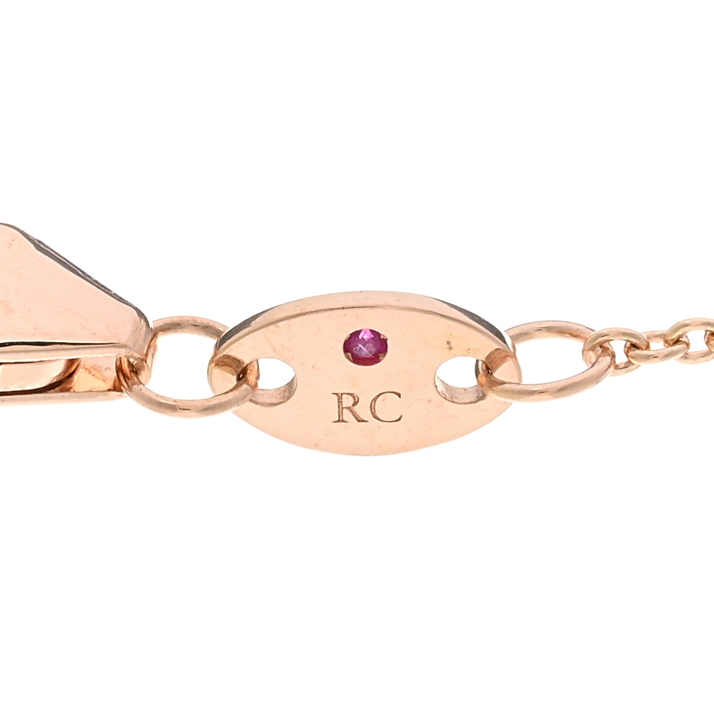 18K Rose Gold Diamond White Nephrite Disc Pendant Necklace