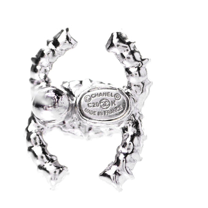 Chanel Crystal CC Earrings Silver 4 of 5