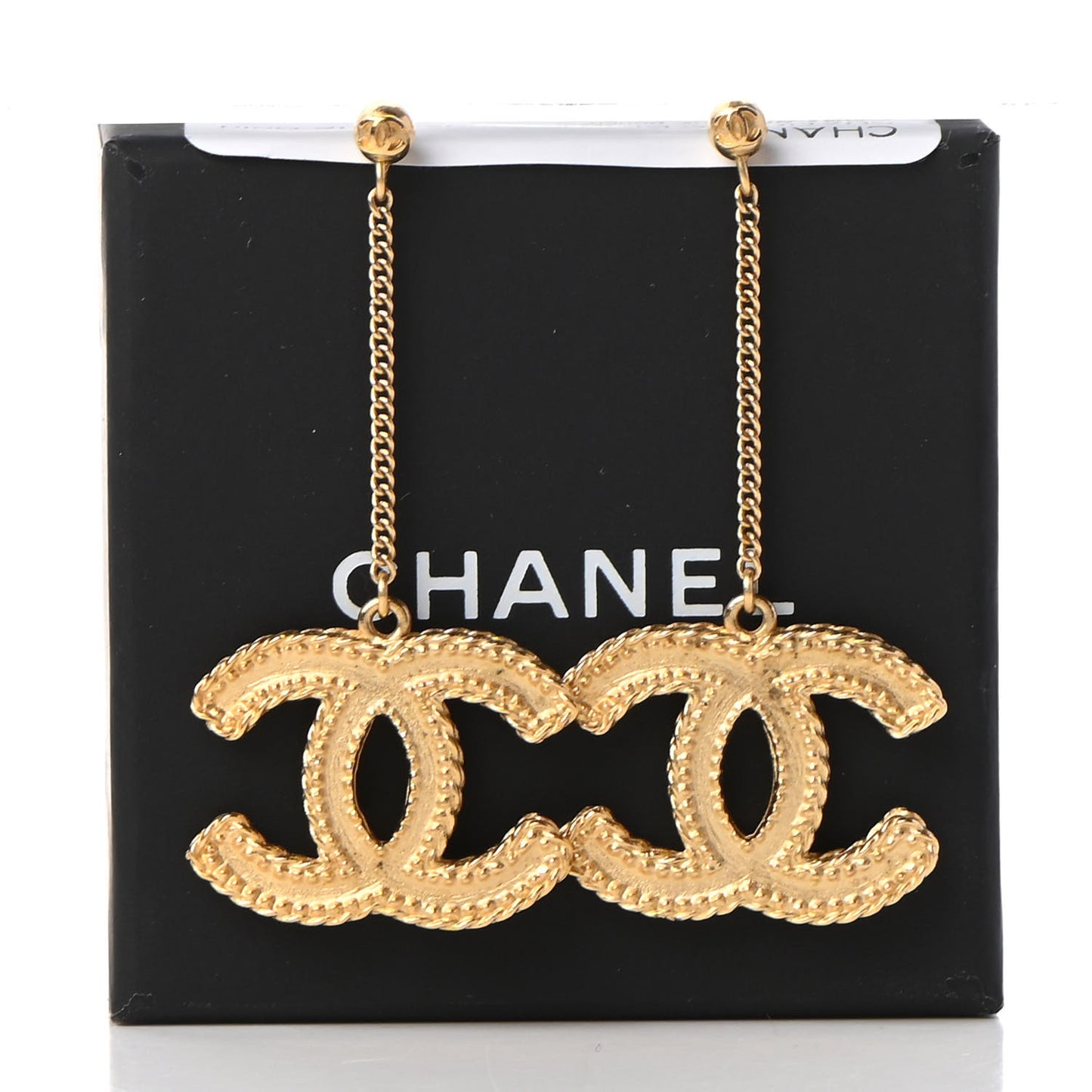 CC Drop Earrings Matte Gold