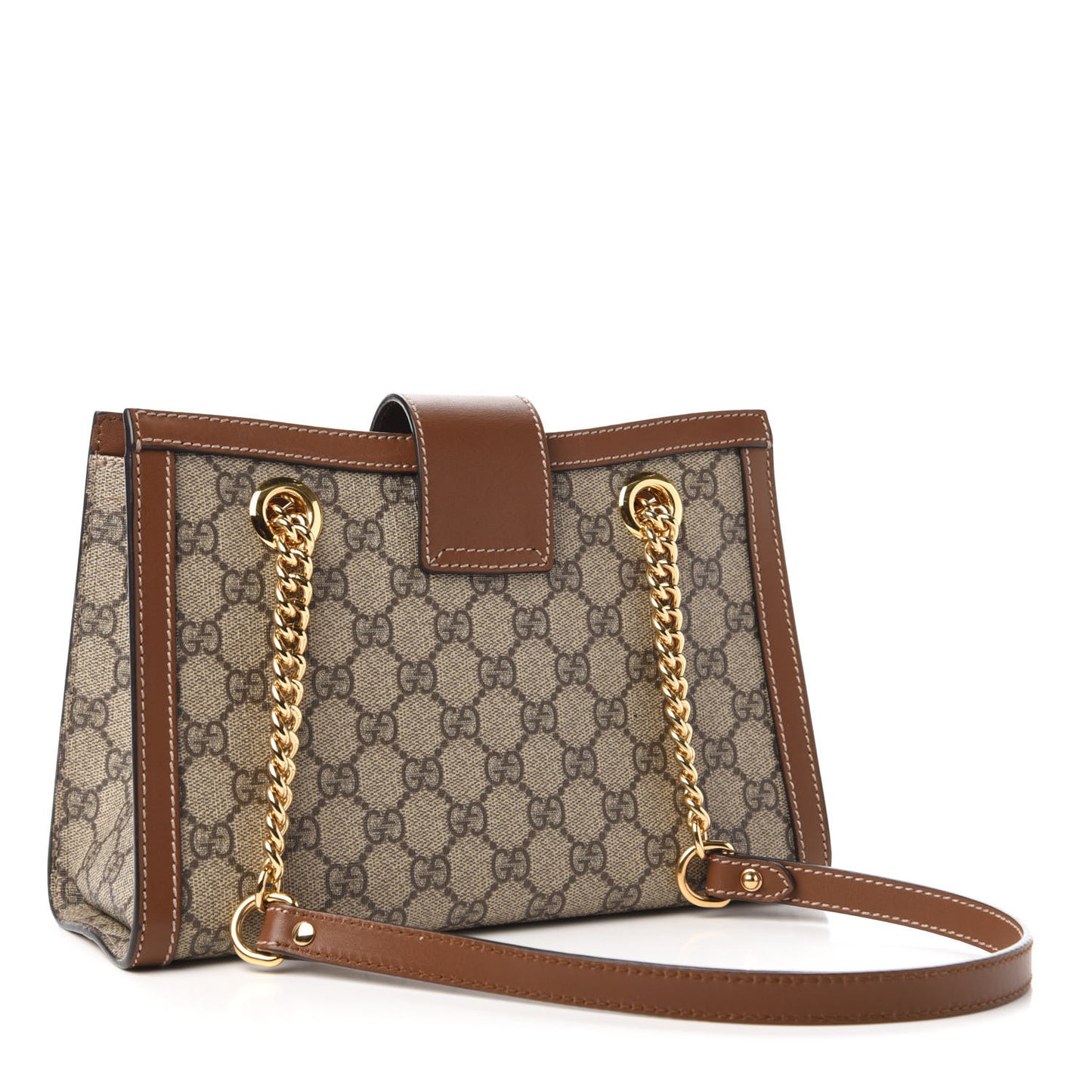 GG Supreme Monogram Calfskin Small Padlock Tote Beige Ebony Tuscany