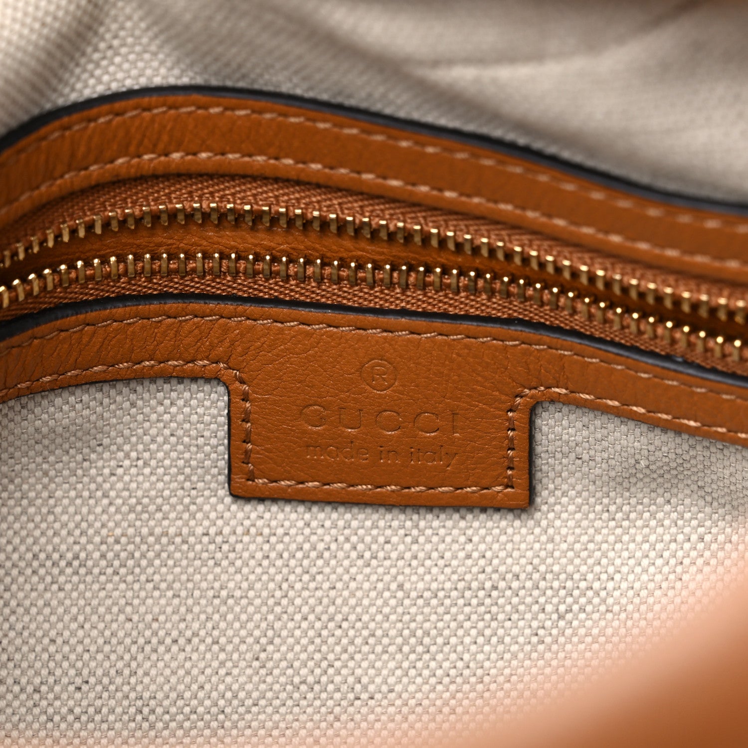 Gucci Aria Calfskin Web Large Attache Shoulder Bag Dark Orange 6 of 11