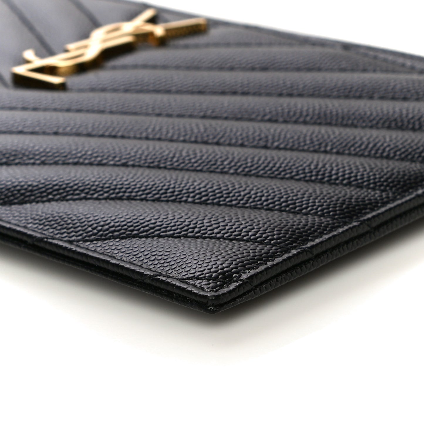 Grain De Poudre Chevron Monogram Large Bill Pouch Black