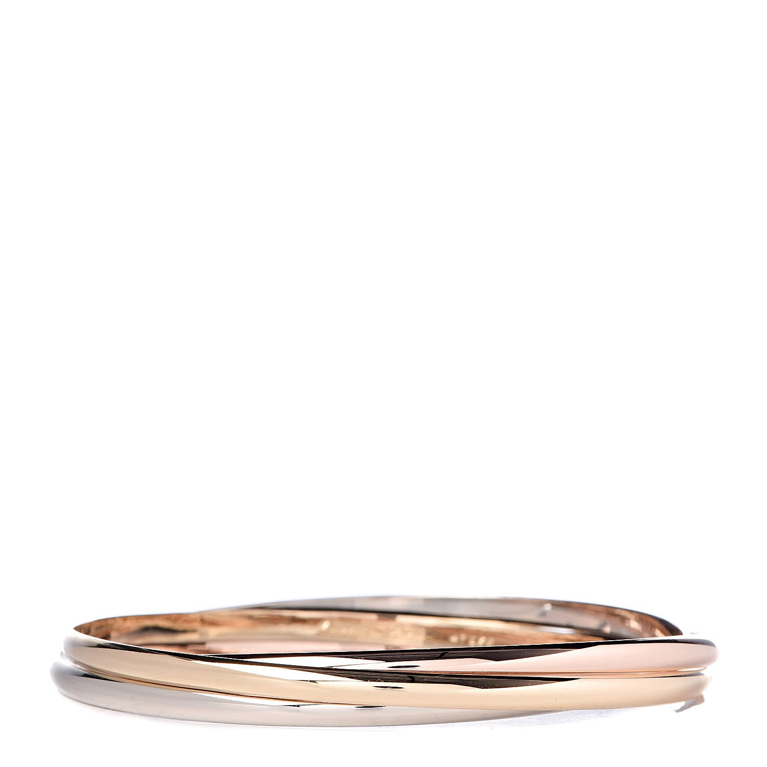 Cartier 18K Pink Yellow White Gold Trinity Bangle 1 of 4