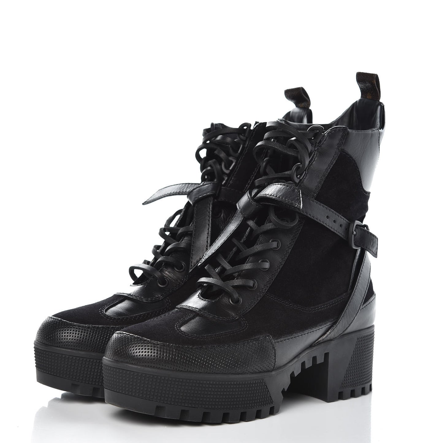 Suede Calfskin Palm Canyon Laureate Platform Desert Boots 38 Black
