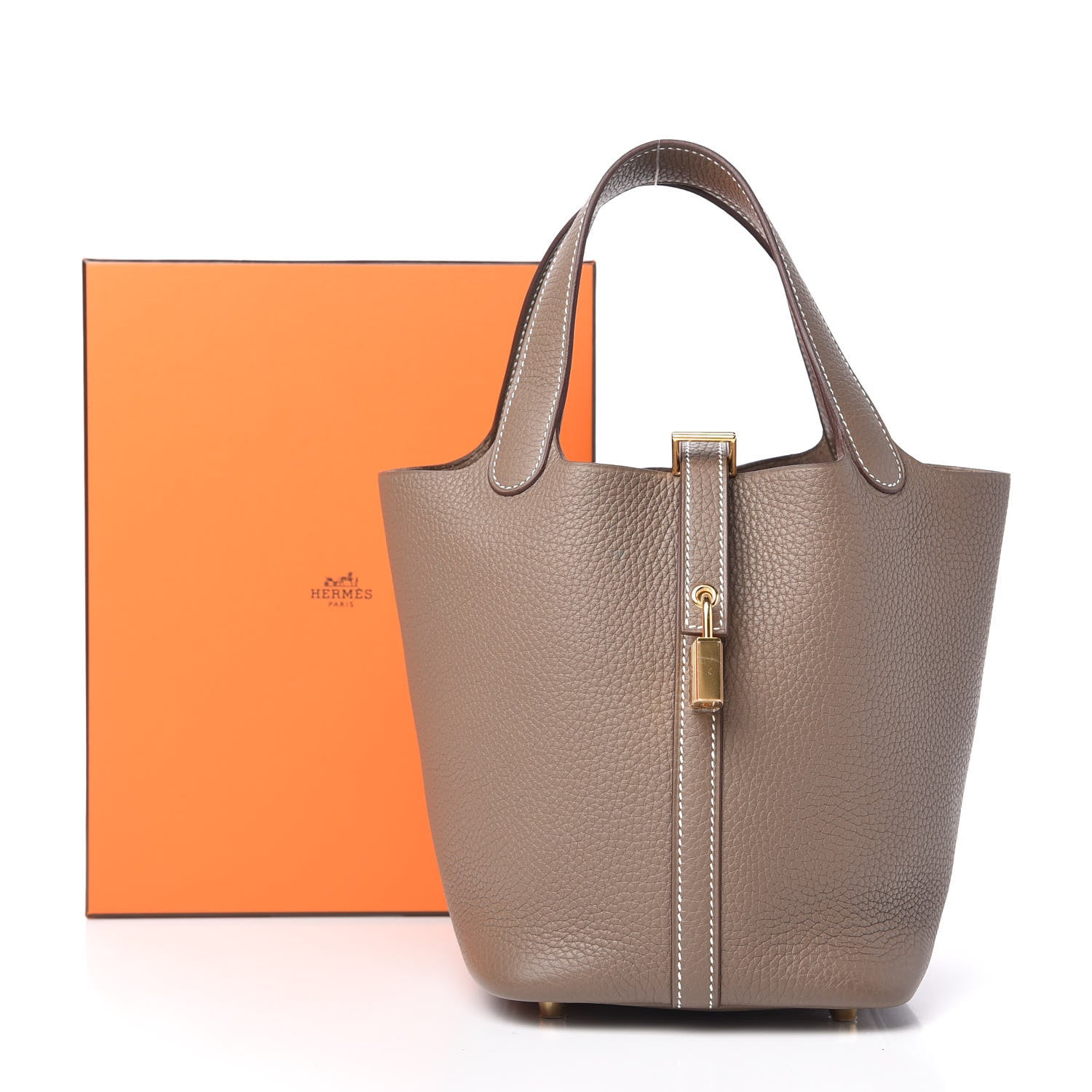 Hermes Taurillon Clemence Picotin Lock 18 PM Etoupe 10 of 10