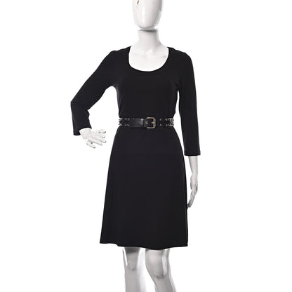 Chanel Calfskin Cross Stitch Grommet Belt 80 32 Black 2 of 7