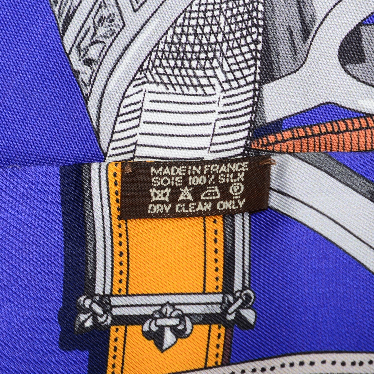 Hermes Silk Cavalcadour Maxi Twilly Indigo Vert Marron 6 of 6